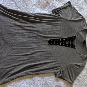 Torrid grey lace up top